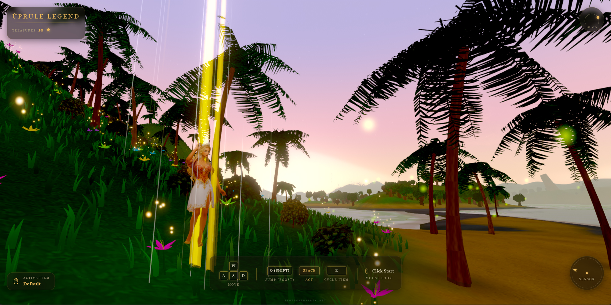 Úprule Legend open world at sunset